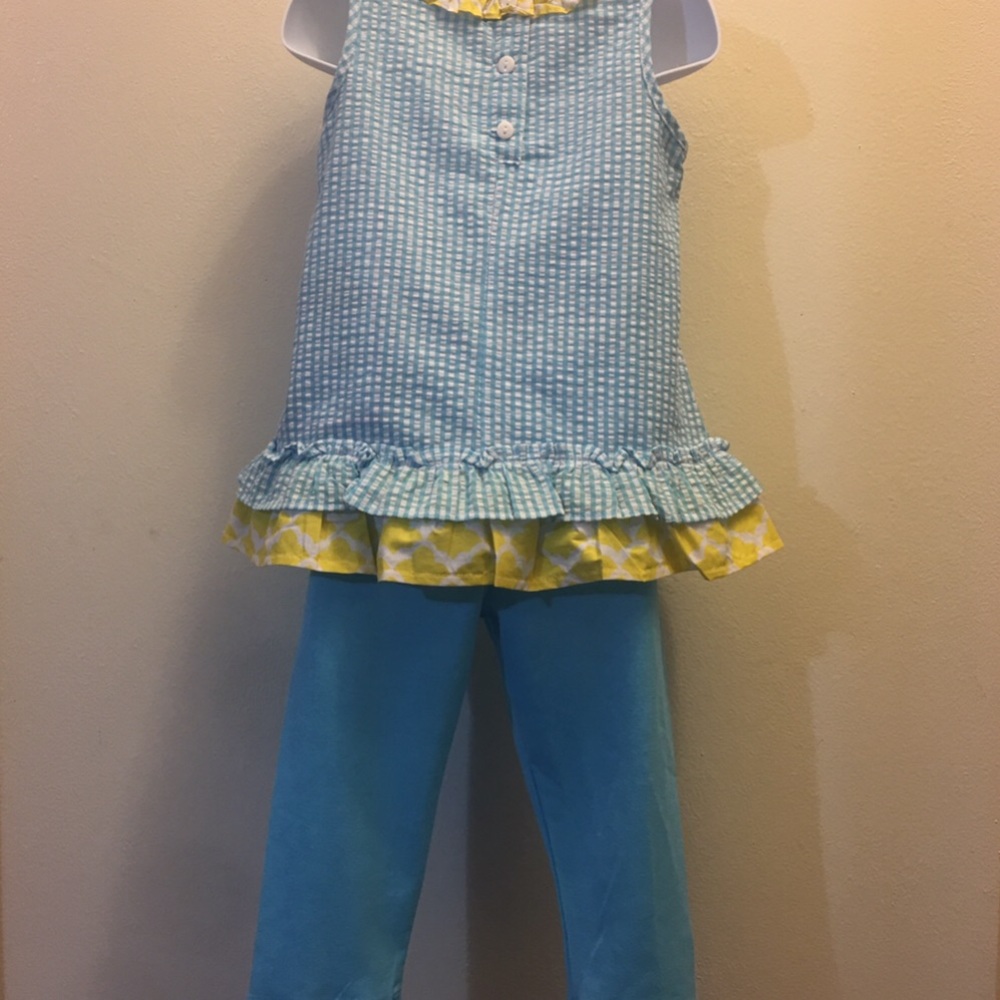 ☘️Girl Easter peek a boo Bunny Outfit 2 Pieces set - Picture 3 of 4